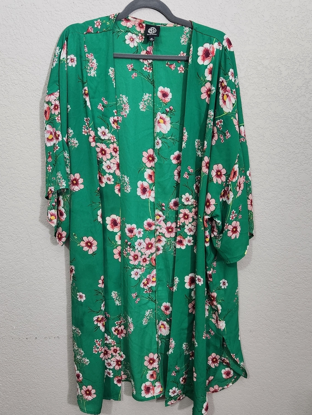 bobeau Green Floral Swim Coverup